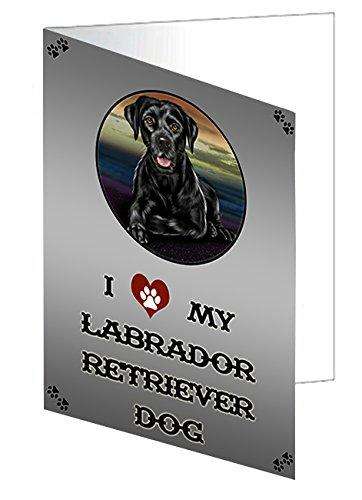 I love My Labrador Retriever Dog Handmade Artwork Assorted Pets Greeting Cards and Note Cards with Envelopes for All Occasions and Holiday Seasons