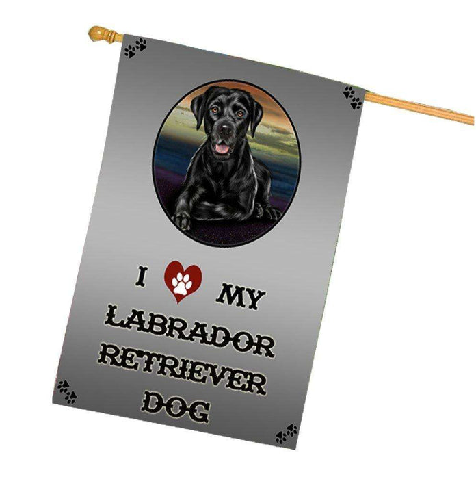 I Love My Labrador Retriever Dog House Flag