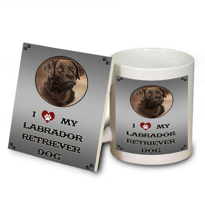 I Love My Labrador Retriever Dog Mug and Coaster Set