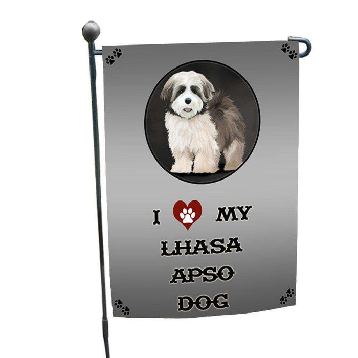 I Love My Lhasa Apso Dog Garden Flag