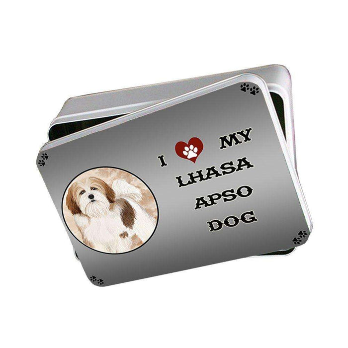 I Love My Lhasa Apso Dog Photo Storage Tin