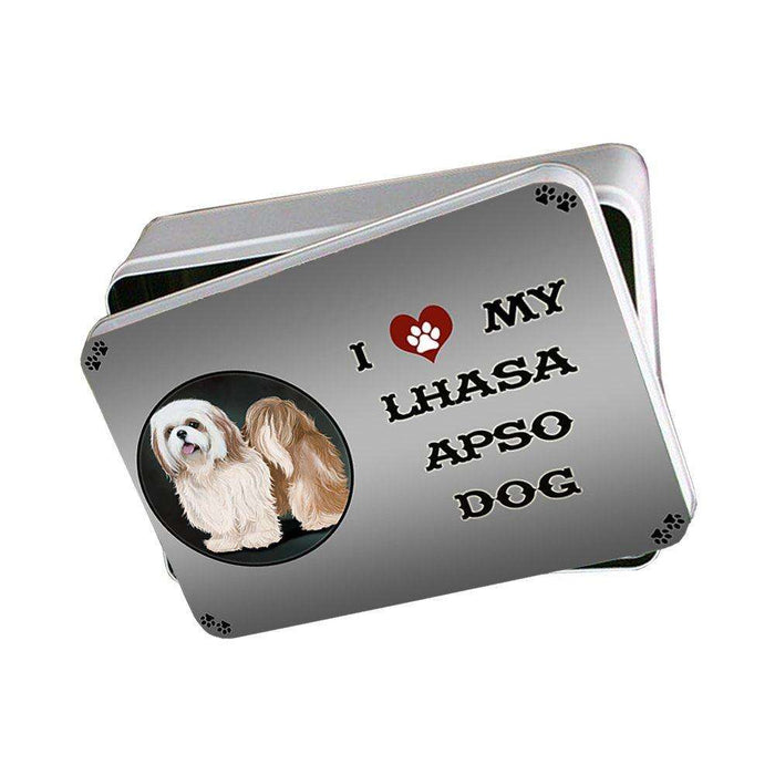 I Love My Lhasa Apso Dog Photo Storage Tin