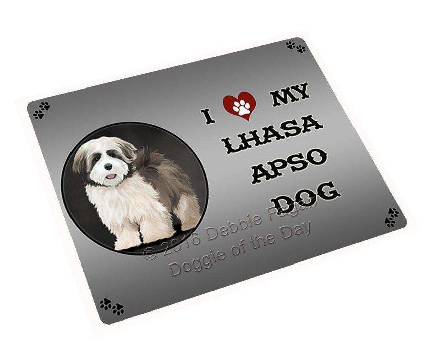 I Love My Lhasa Apso Dog Tempered Cutting Board