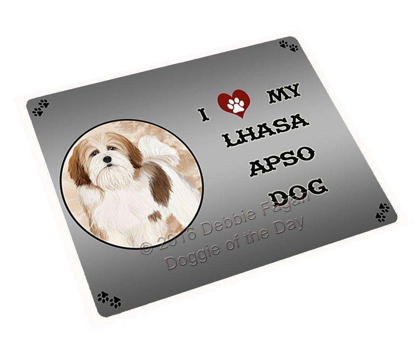 I Love My Lhasa Apso Dog Tempered Cutting Board