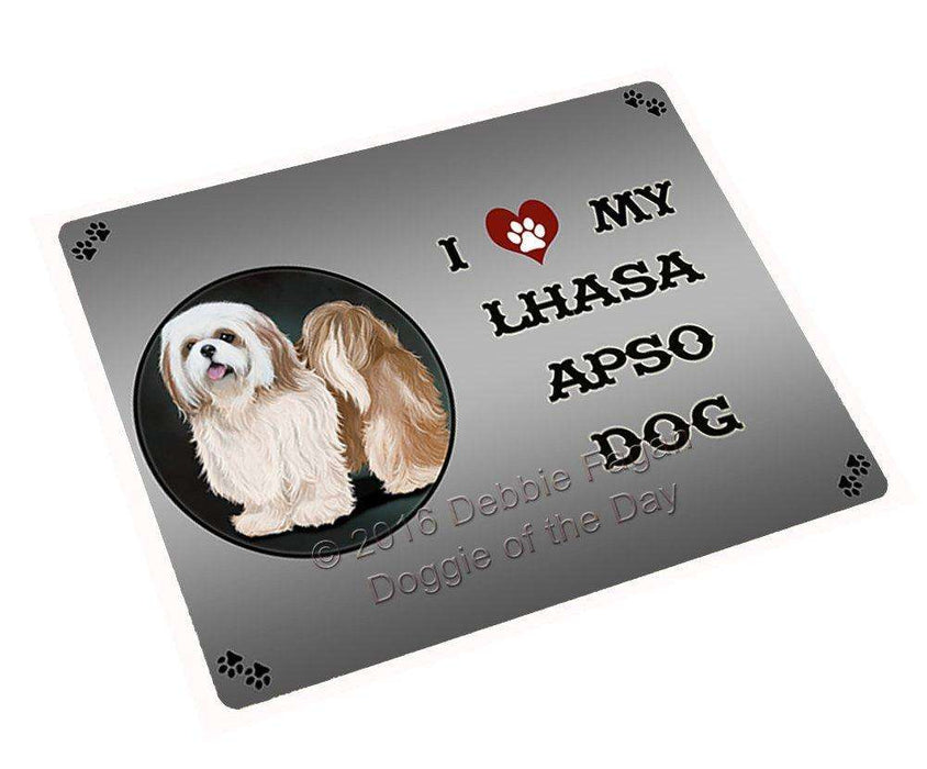 I Love My Lhasa Apso Dog Tempered Cutting Board