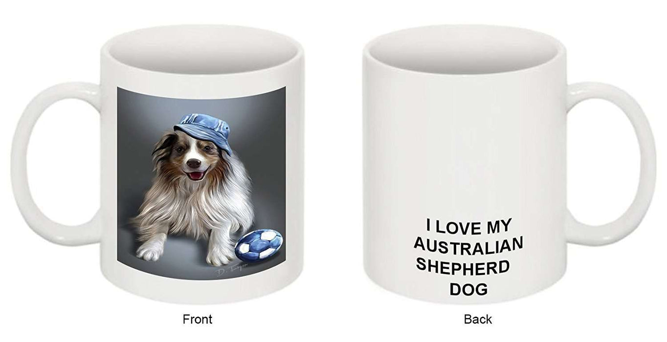 I love My Madison Red Merle Dog Wearing Hat with Ball Mug