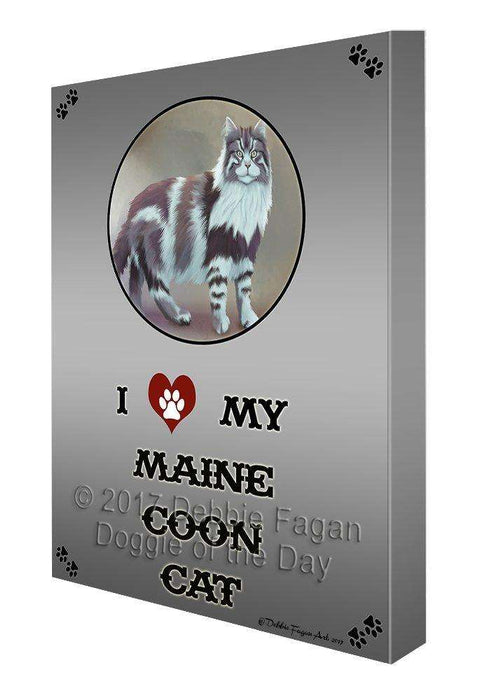 I Love My Maine Coon Cat Canvas Wall Art D359