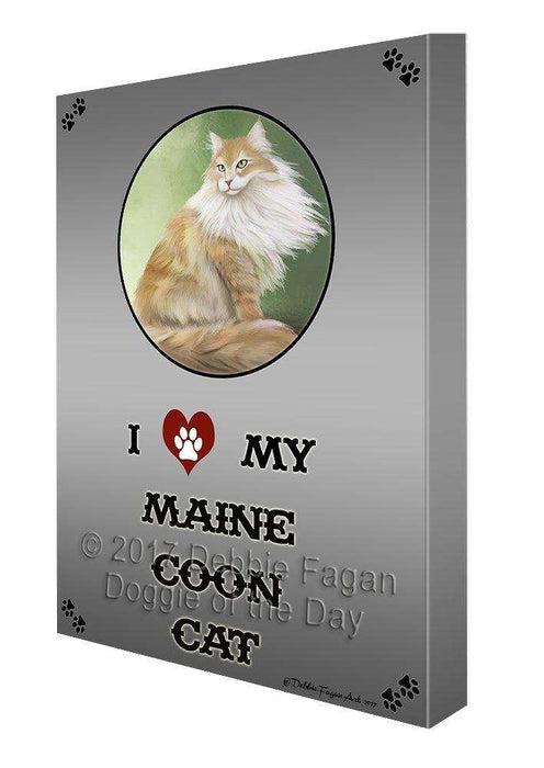 I Love My Maine Coon Cat Canvas Wall Art D360