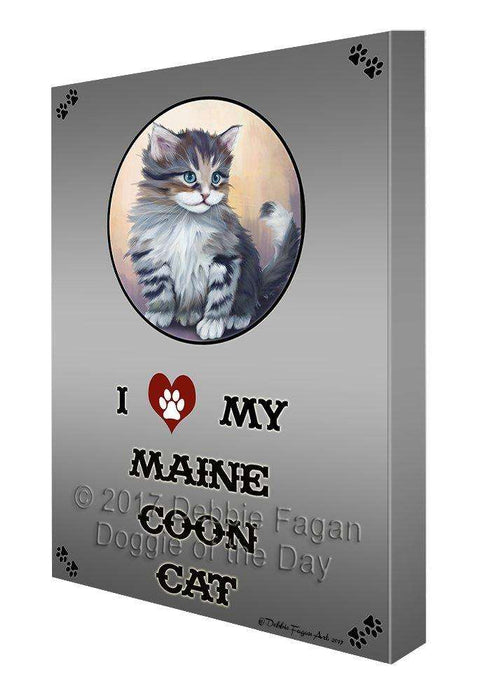 I Love My Maine Coon Cat Canvas Wall Art D361
