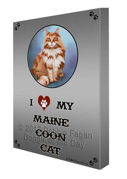 I Love My Maine Coon Cat Canvas Wall Art D362
