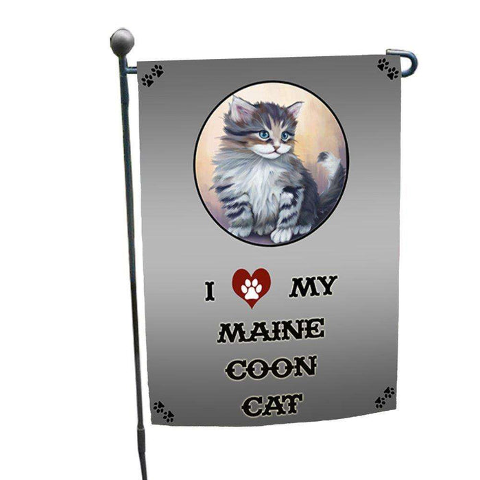 I Love My Maine Coon Cat Garden Flag