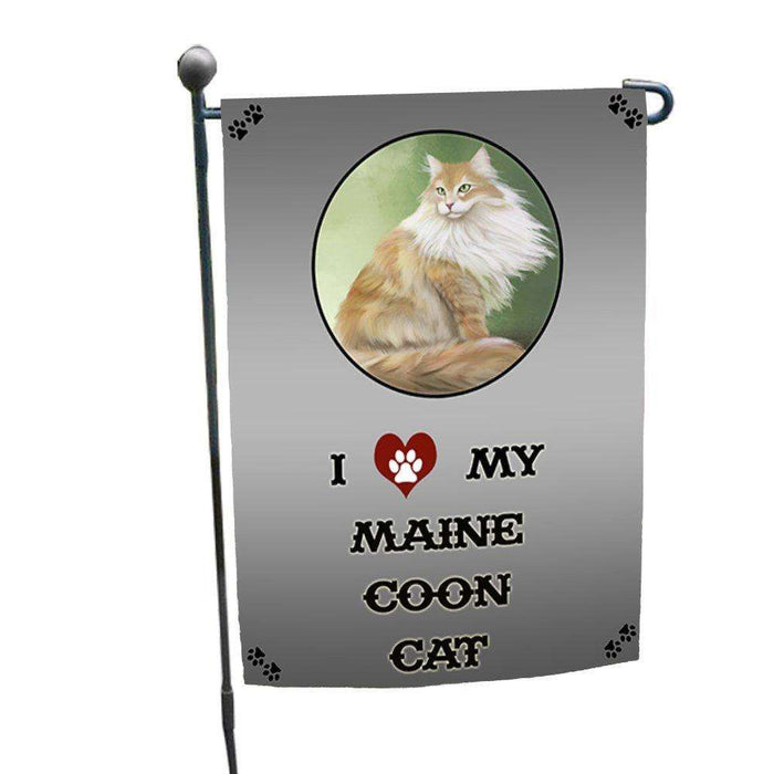 I Love My Maine Coon Cat Garden Flag