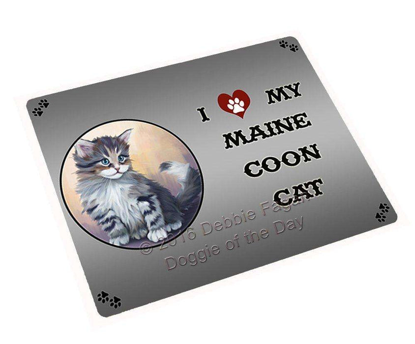 I Love My Maine Coon Cat Tempered Cutting Board