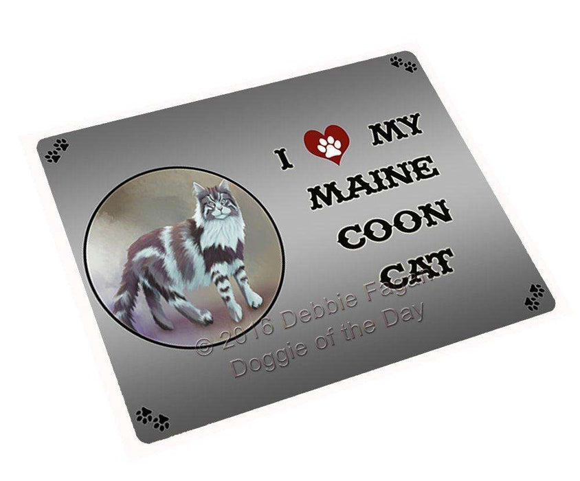 I Love My Maine Coon Cat Tempered Cutting Board