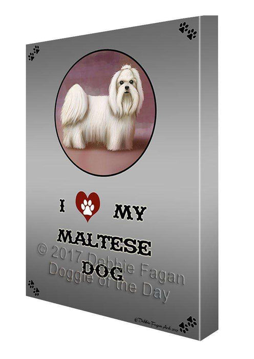 I Love My Maltese Dog Canvas Wall Art D163