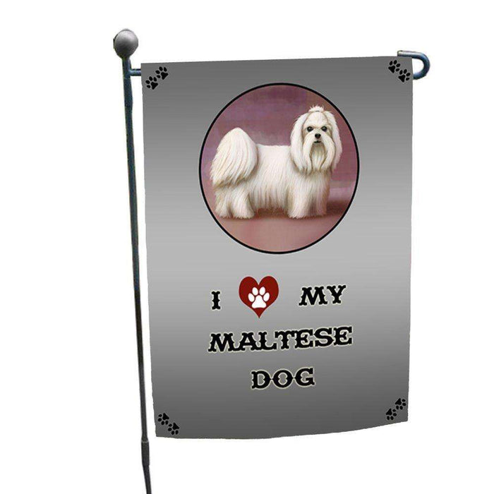 I Love My Maltese Dog Garden Flag