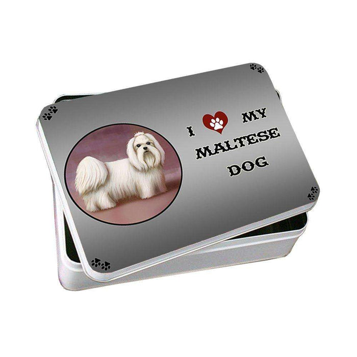 I Love My Maltese Dog Photo Storage Tin
