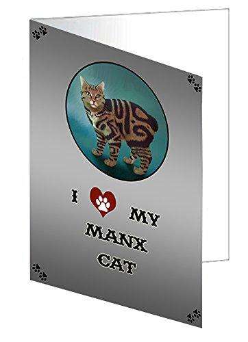 I Love My Manx Cat Handmade Artwork Assorted Pets Greeting Cards and Note Cards with Envelopes for All Occasions and Holiday Seasons