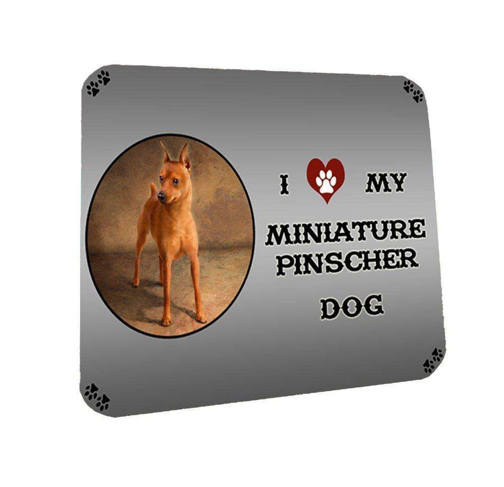 I Love My Miniature Pinscher Dog Coasters Set of 4