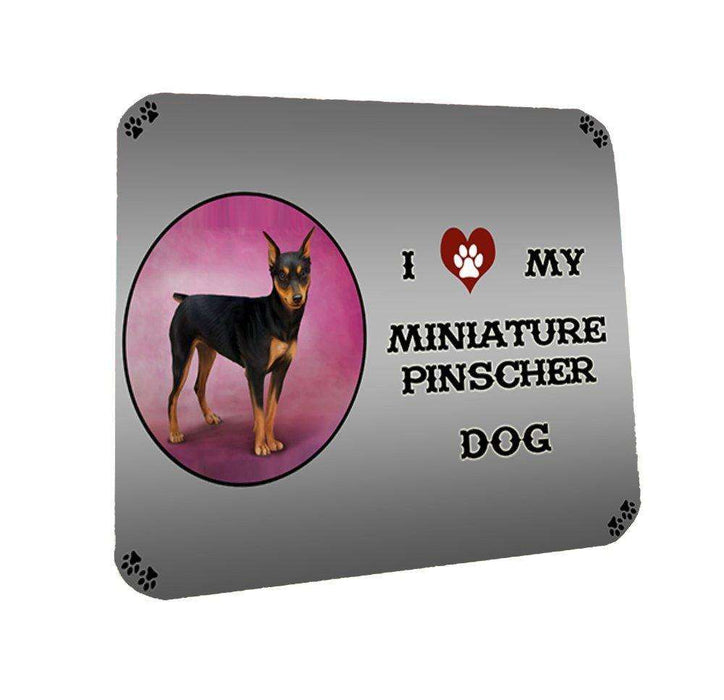 I Love My Miniature Pinscher Dog Coasters Set of 4