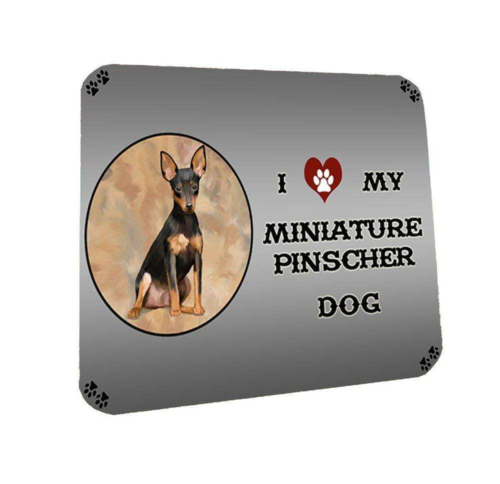 I Love My Miniature Pinscher Dog Coasters Set of 4