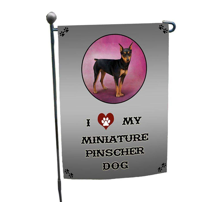 I Love My Miniature Pinscher Dog Garden Flag