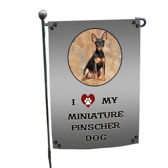 I Love My Miniature Pinscher Dog Garden Flag