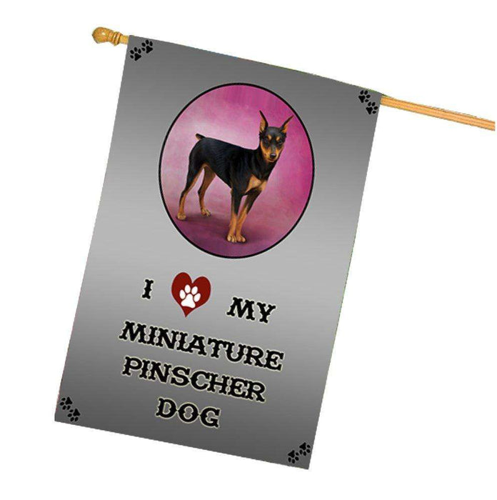 I Love My Miniature Pinscher Dog House Flag