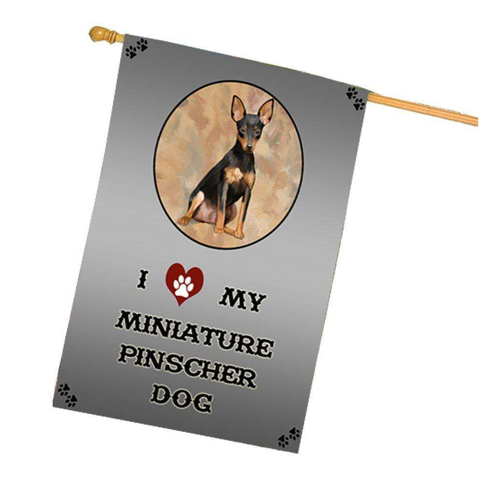 I Love My Miniature Pinscher Dog House Flag