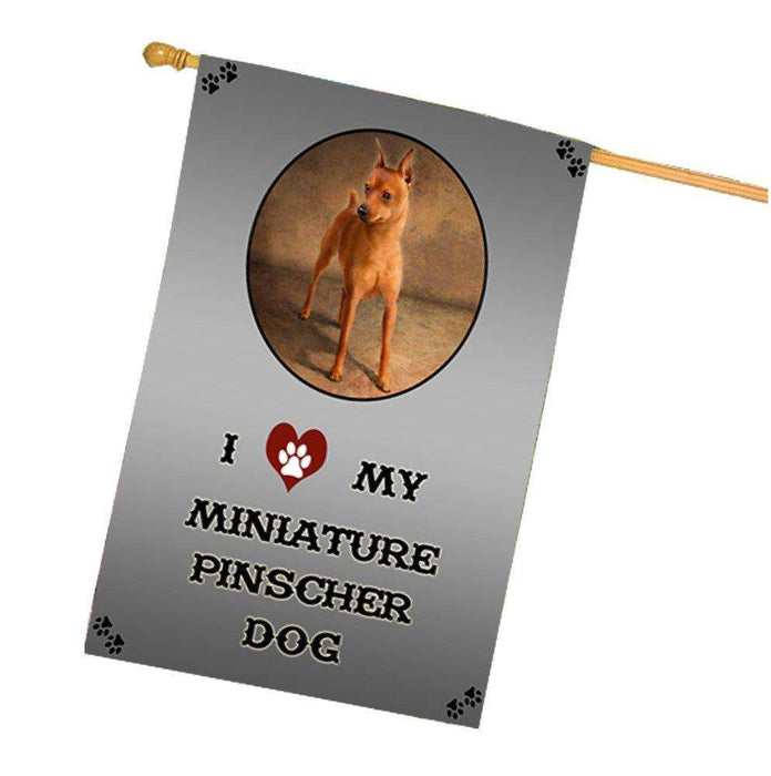 I Love My Miniature Pinscher Dog House Flag