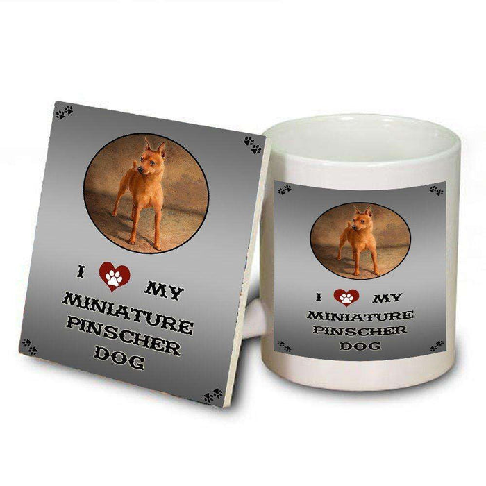 I Love My Miniature Pinscher Dog Mug and Coaster Set