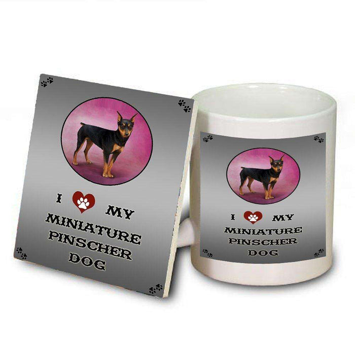 I Love My Miniature Pinscher Dog Mug and Coaster Set