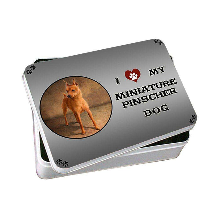 I Love My Miniature Pinscher Dog Photo Storage Tin