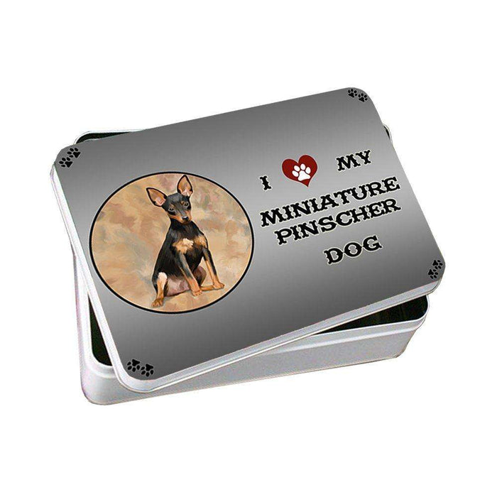 I Love My Miniature Pinscher Dog Photo Storage Tin