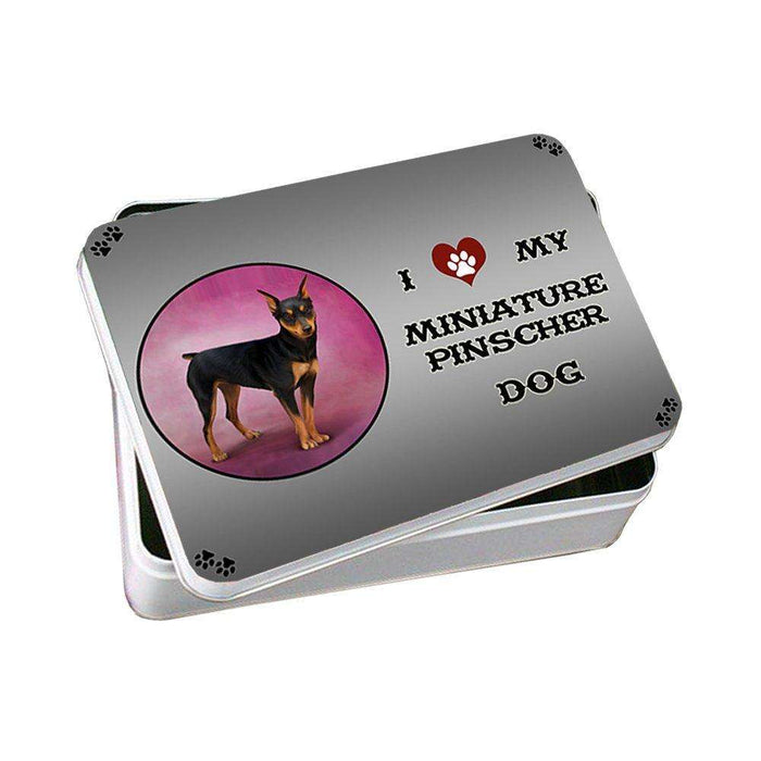 I Love My Miniature Pinscher Dog Photo Storage Tin