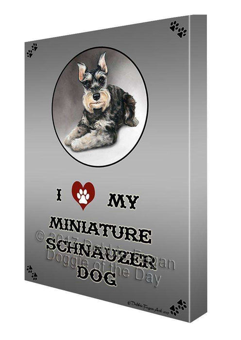 I Love My Miniature Schnauzer Dog Canvas Wall Art D169