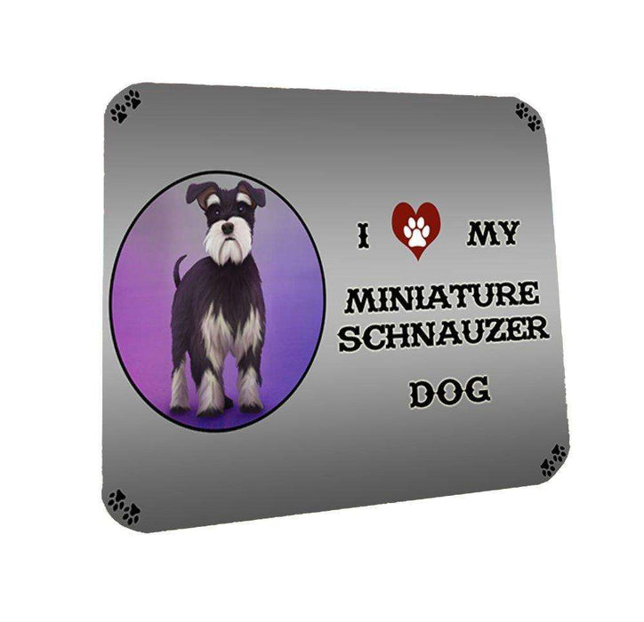 I Love My Miniature Schnauzer Dog Coasters Set of 4