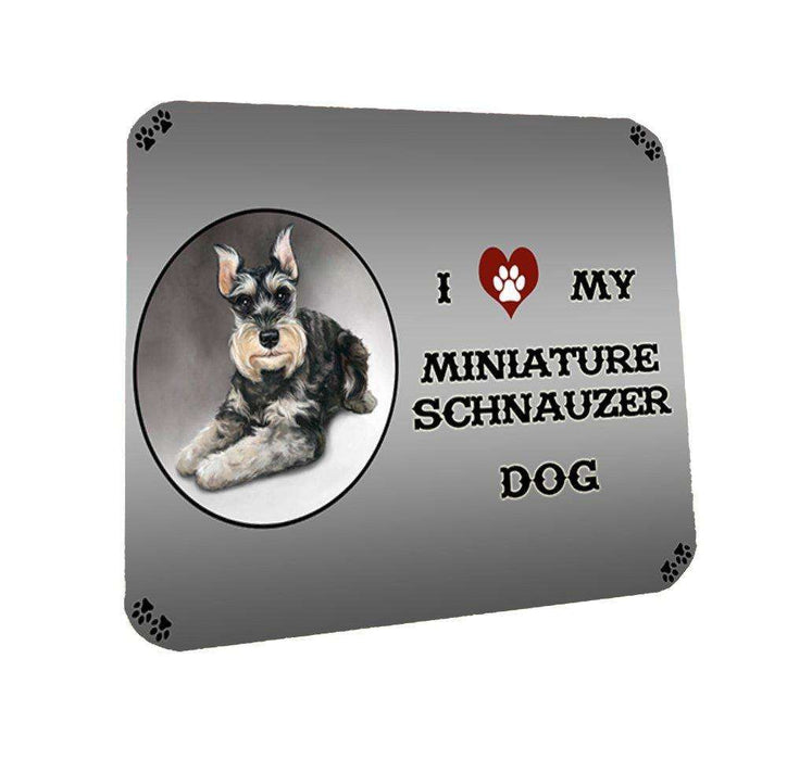 I Love My Miniature Schnauzer Dog Coasters Set of 4