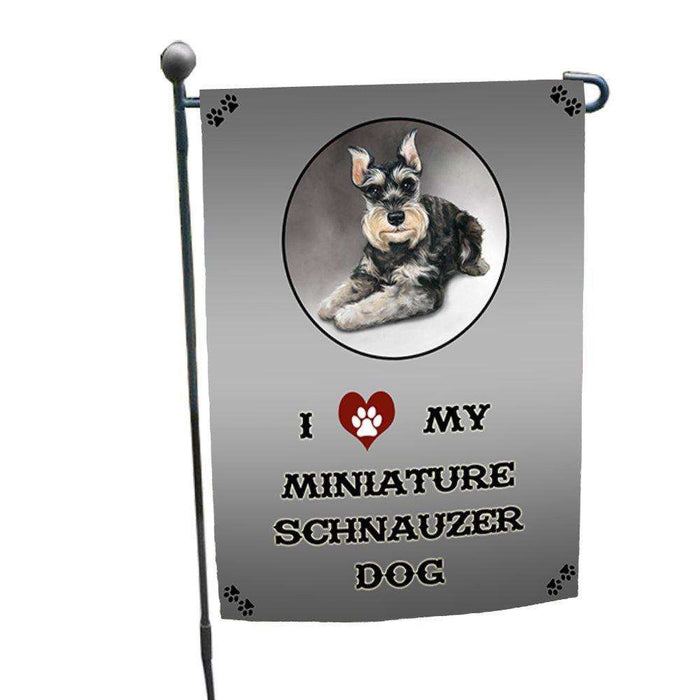 I Love My Miniature Schnauzer Dog Garden Flag