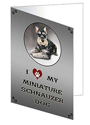 I Love My Miniature Schnauzer Dog Handmade Artwork Assorted Pets Greeting Cards and Note Cards with Envelopes for All Occasions and Holiday Seasons