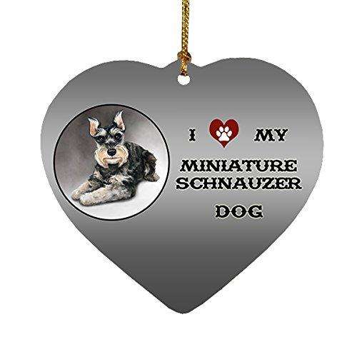 I Love My Miniature Schnauzer Dog Heart Christmas Ornament