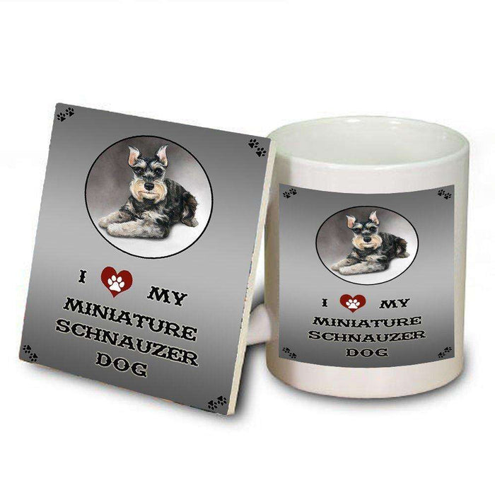 I Love My Miniature Schnauzer Dog Mug and Coaster Set