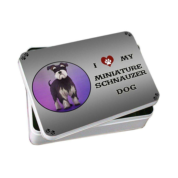 I Love My Miniature Schnauzer Dog Photo Storage Tin