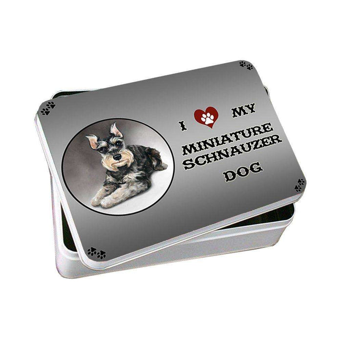 I Love My Miniature Schnauzer Dog Photo Storage Tin