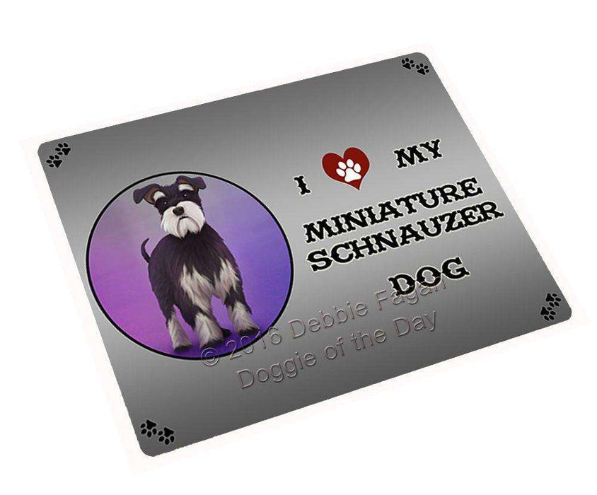 I Love My Miniature Schnauzer Dog Tempered Cutting Board