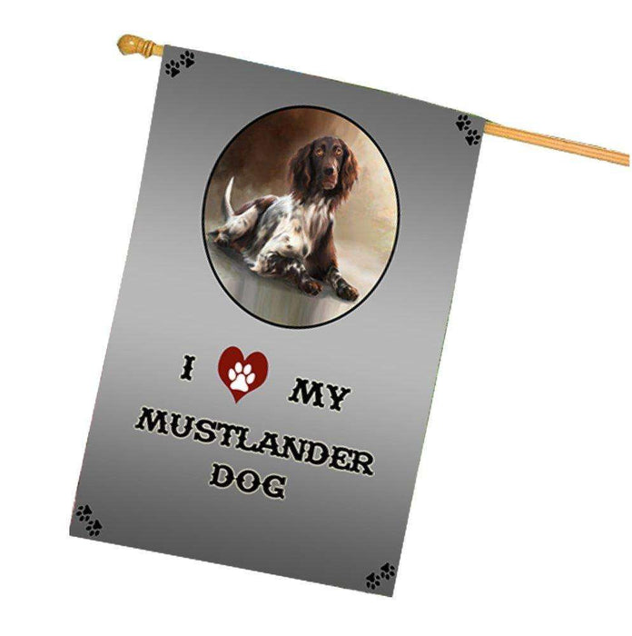 I Love My Mustlander Dog House Flag