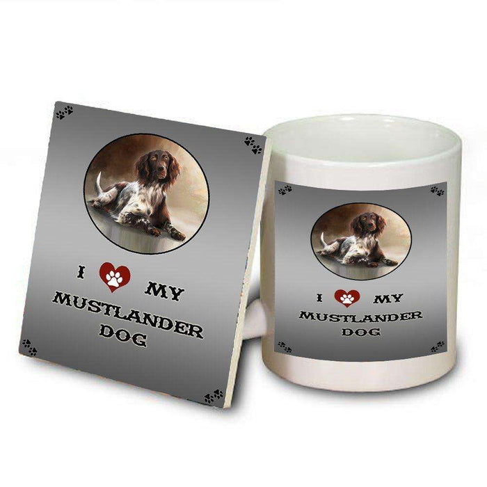 I Love My Mustlander Dog Mug and Coaster Set