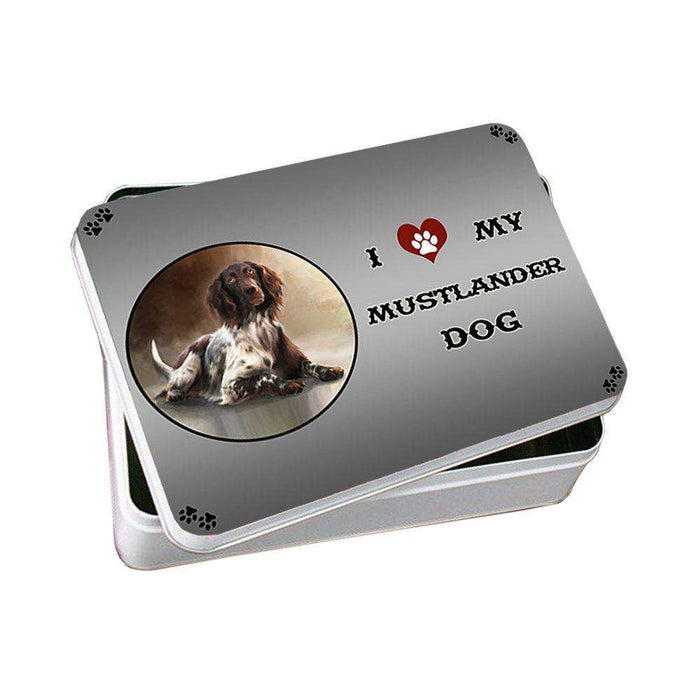 I Love My Mustlander Dog Photo Storage Tin