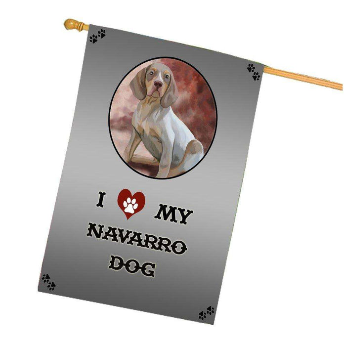 I Love My Navarro Dog House Flag