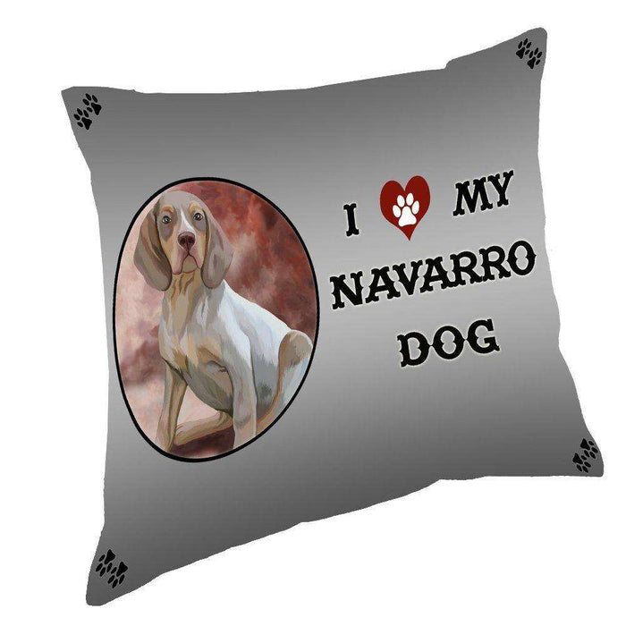I Love My Navarro Dog Throw Pillow